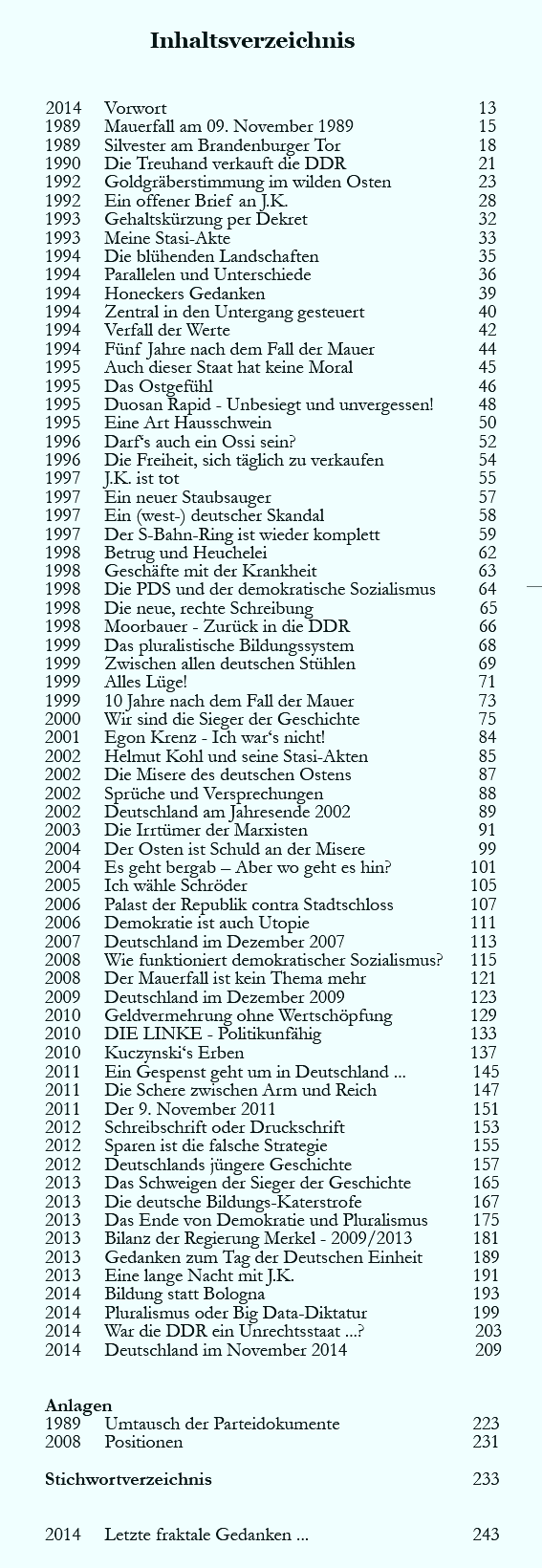 Inhaltsverzeichnis 2014