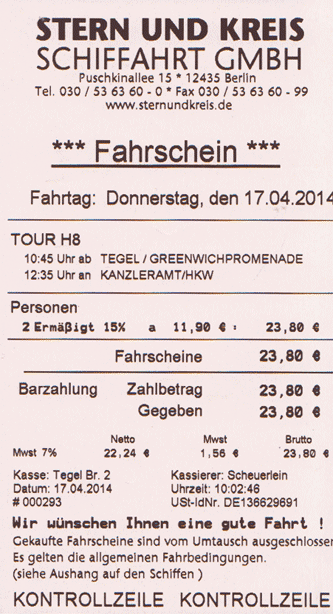 Stern und Kreis Ticket