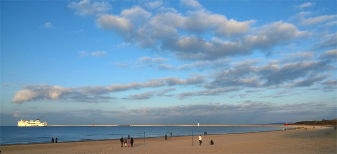 Mühlenbarke - Einfahrt von Swinemünde