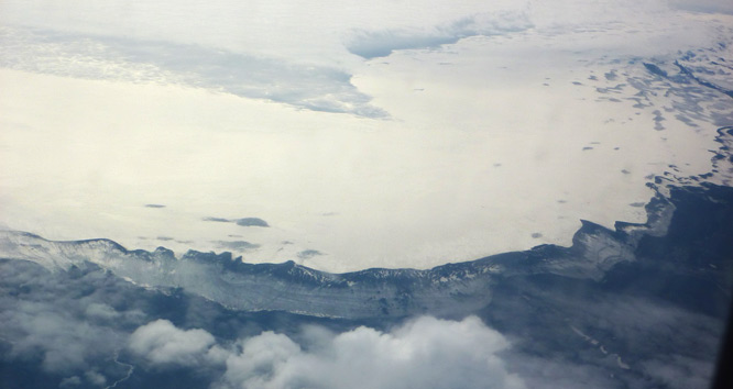 Nordrand des Gletschers Vatnajökull am 11. August 2009