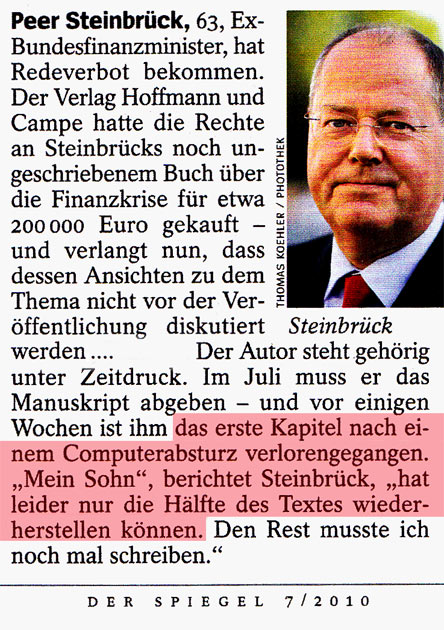 Steinbrück und die Sicherheitskopie