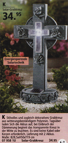 solar Grabkreuz von Bader